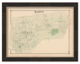 MALDEN, Massachusetts 1875 Map - Replica or Genuine ORIGINAL