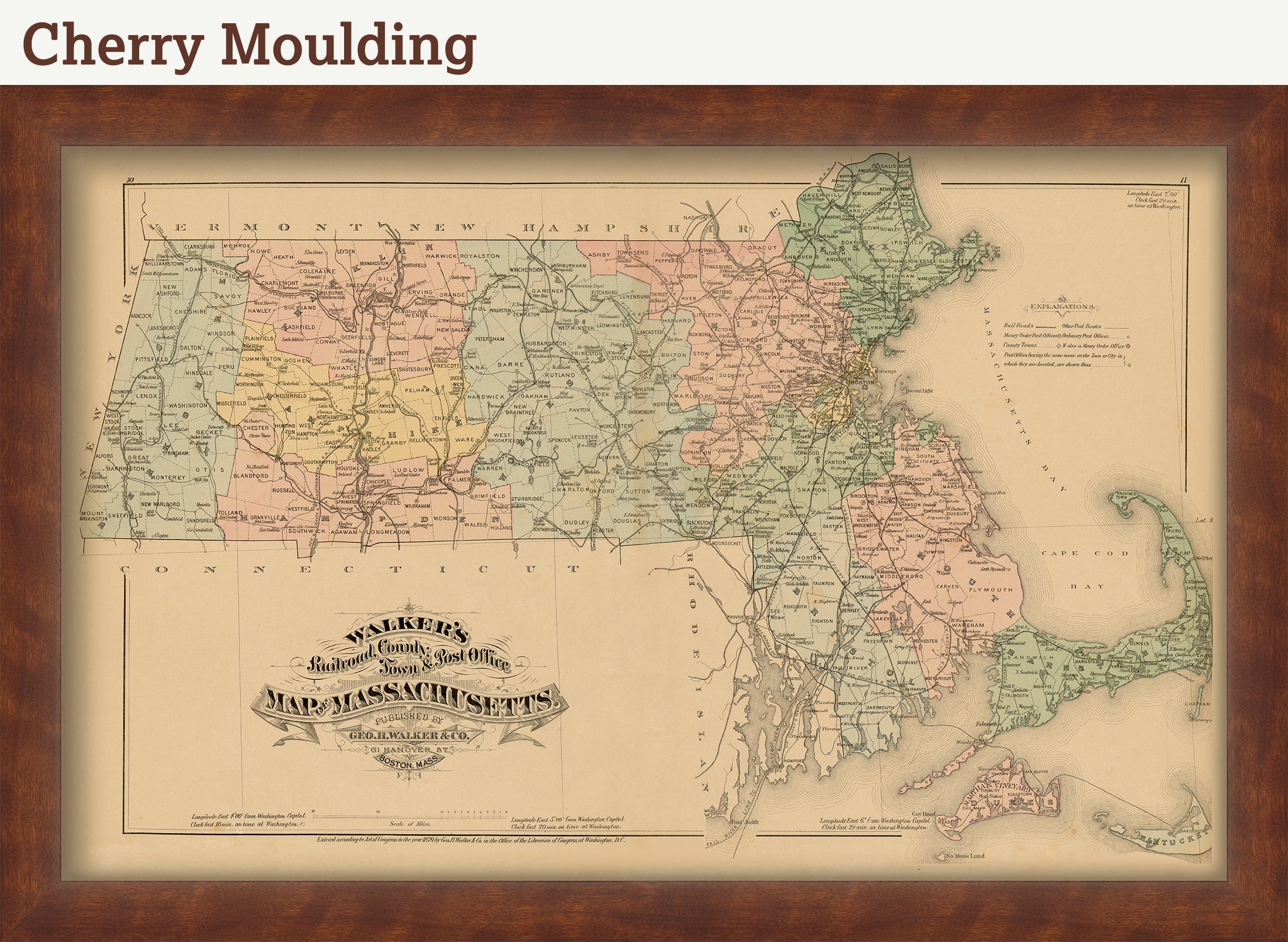 GENUINE ORIGINAL Map of HANSON Massachusetts 1879 