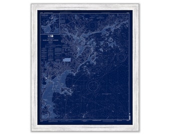 SALEM and LYNN HARBORS, Massachusetts -  2013 Nautical Chart Blueprint