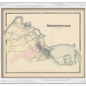 NEWBURYPORT, Massachusetts 1872 Map - Replica or Genuine ORIGINAL