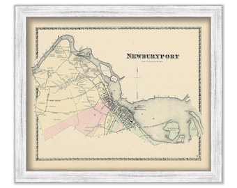 NEWBURYPORT, Massachusetts 1872 Map - Replica or Genuine ORIGINAL