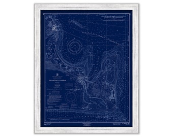 EDGARTOWN Harbor, MARTHA'S VINEYARD,  Massachusetts 1961 Nautical Chart Blueprint