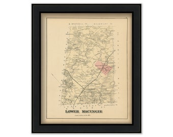LOWER MACUNGIE, Pennsylvania 1876 Map - Replica or Genuine Original