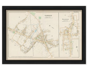 Villages of RANDOLPH and HOLBROOK, Massachusetts 1888 Map