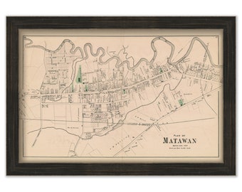 MATAWAN, New Jersey 1873 Map - Replica or Genuine ORIGINAL