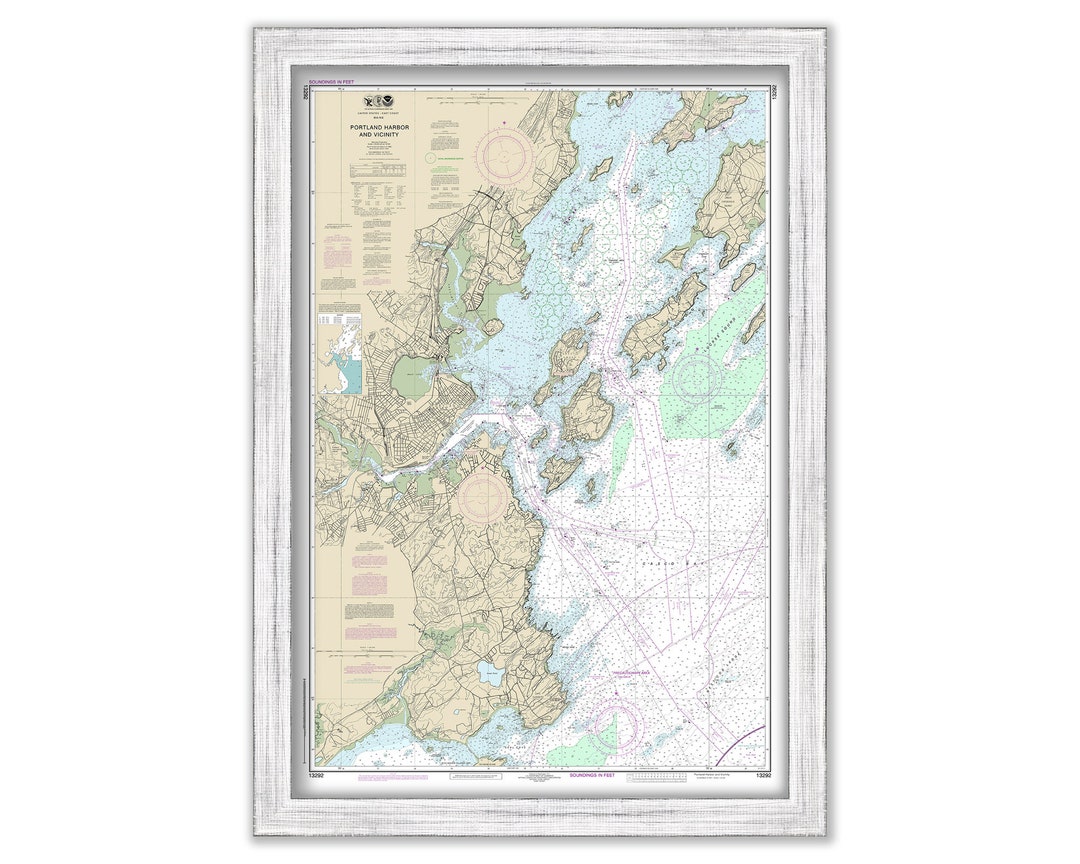 PORTLAND HARBOR, Maine - Nautical Chart 2019 - Etsy