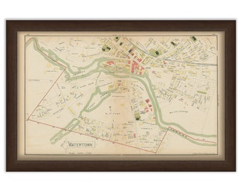 WATERTOWN, Massachusetts 1889 Map - Replica or Genuine ORIGINAL