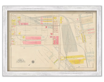 SOUTH BOSTON 1919 atlas Plate 3 - Reserved Channel - C to E streets - W 1st to Northern Ave.