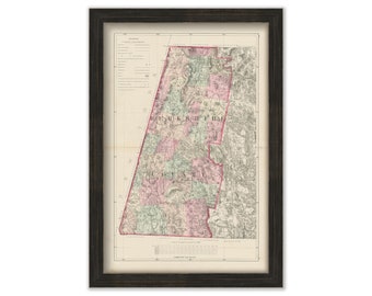 BERKSHIRE COUNTY, Massachusetts 1871 Map by Walling and Gray - Replica or Genuine Original