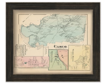 CASCO, Maine 1871 Map, Replica or Genuine ORIGINAL