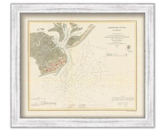 ABSECOM INLET, Atlantic City, New Jersey  - 1864 Nautical Chart