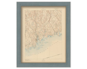 DARIEN, NORWALK and WESTPORT, Connecticut 1893 Topographic Map - Replica or Genuine Original