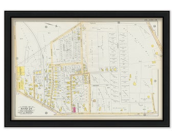 DORCHESTER, Massachusetts 1889 map, Plate 17 - Dorchester Ave, Adams St - Replica or GENUINE ORIGINAL