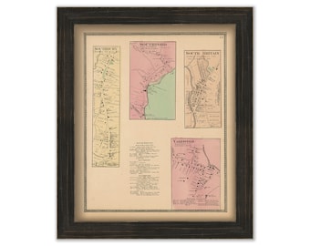 Southbury, Southford, South Britain and Yalesville, Connecticut, 1868 Map, Replica or Genuine Original