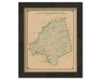 STRASBURG, Pennsylvania 1875 Map - Replica or GENUINE ORIGINAL