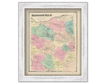 Town of PARSONFIELD, Maine 1872 Map