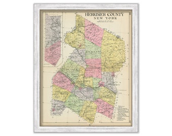 HERKIMER County, New York 1912 Map, Replica or GENUINE ORIGINAL