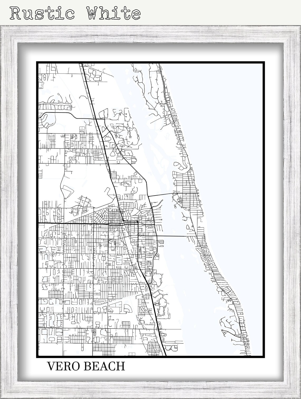 VERO BEACH Florida Contemporary Map Poster | Etsy