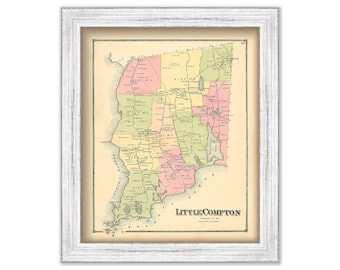 LITTLE COMPTON, Rhode Island 1870 Map