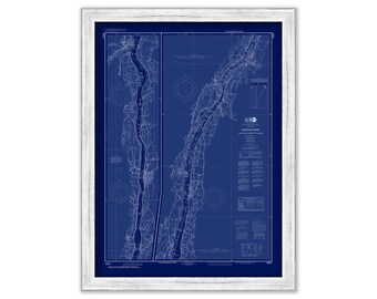 HUDSON RIVER, New York  -  2017 Nautical Chart Blueprint