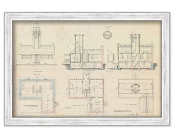 GREENBURY POINT LIGHTHOUSE, Annapolis, Maryland  - Drawing and Plan of the Lighthouse as it was in 1886