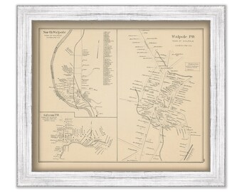 WALPOLE, New Hampshire 1892 Map, Replica or genuine ORIGINAL