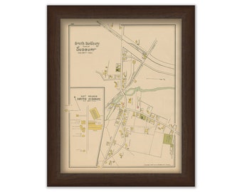 SOUTH SUDBURY, Massachusetts 1889 Map - Replica or Genuine Original