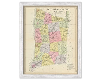 DUTCHESS County, New York 1912 Map, Replica or GENUINE ORIGINAL