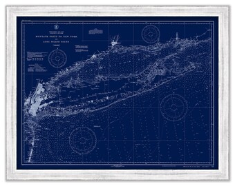 MONTAUK to NEW YORK, Long Island, New York - Nautical Chart Blueprint published in 1931
