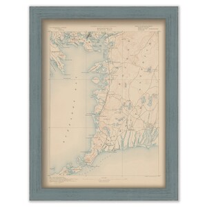 FALMOUTH, BOURNE and WAREHAM, Massachusetts 1890 - Topographic Map - Replica and Genuine Original