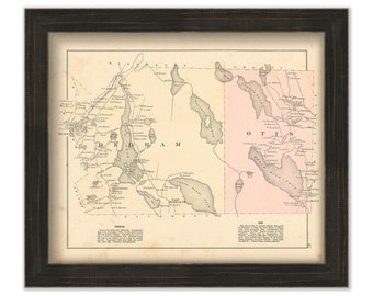 DEDHAM and OTIS, Maine 1881 Map, Replica or Genuine Original