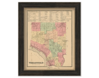 WHEATFIELD, New York 1875 Map, Replica or Genuine Original