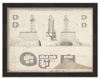 SAINT GEORGE REEF Lighthouse, California - Drawing and Plan of the Lighthouse as it was in 1882.