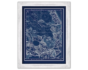 HINGHAM HARBOR, Massachusetts Nautical Chart Blueprint - NOAA - 2019