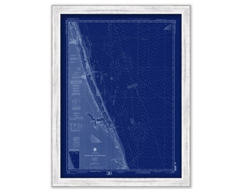 Vero Beach, Fort Pierce and Hutchinson Island, Florida  -  2000 Nautical Chart Blueprint