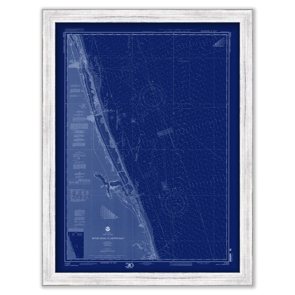 Vero Beach, Fort Pierce and Hutchinson Island, Florida  -  2000 Nautical Chart Blueprint