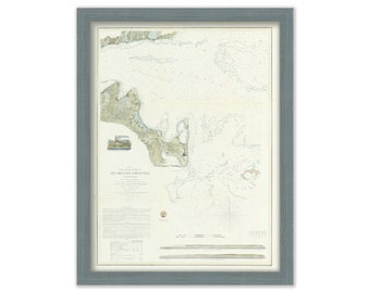 Muskeget Channel, Martha's Vineyard, Massachusetts 1855 Nautical Chart