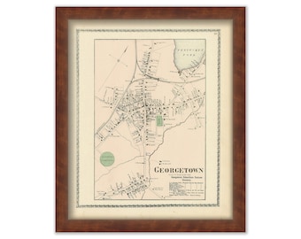 GEORGETOWN, Massachusetts 1872 Map - Replica or Genuine ORIGINAL