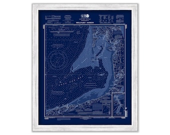 WELLFLEET HARBOR, Cape Cod, Massachusetts - Nautical Chart Blueprint published in 2010
