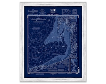 WELLFLEET HARBOR, Cape Cod, Massachusetts - Nautical Chart Blueprint published in 2010