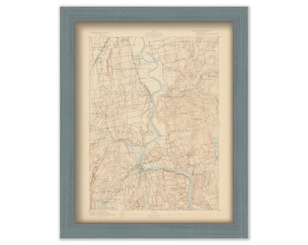 MIDDLETOWN, GLASTONBURY and CROMWELL, Connecticut 1893 Topographic Map - Replica or Genuine Original