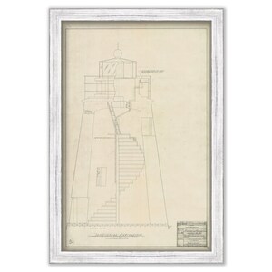 PINEY POINT LIGHTHOUSE, Maryland  - Drawing and Plan of the Lighthouse as it was in 1954