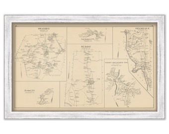 SWANZY and SURRY, New Hampshire 1892 Map, Replica or Genuine ORIGINAL