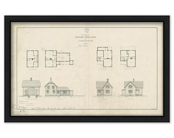 RACE POINT LIGHTHOUSE, Provincetown, Massachusetts  -  Drawings and Plans of the Lighthouse Keepers Dwelling 1876