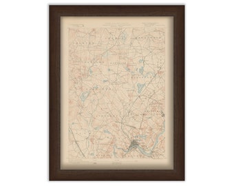 SALEM, New Hampshire and HAVERHILL, Massachusetts 1890 - Topographic Map - Replica and Genuine Original