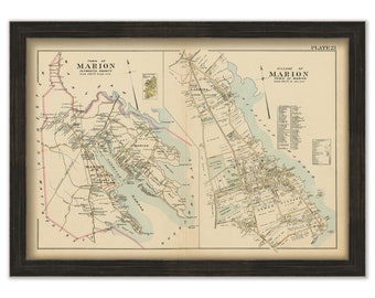 MARION, Massachusetts Town and Village - 1903 Map