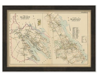 MARION, Massachusetts Town and Village - 1903 Map