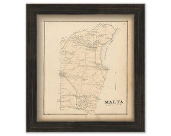 MALTA, New York 1866 Map, Replica or Genuine ORIGINAL
