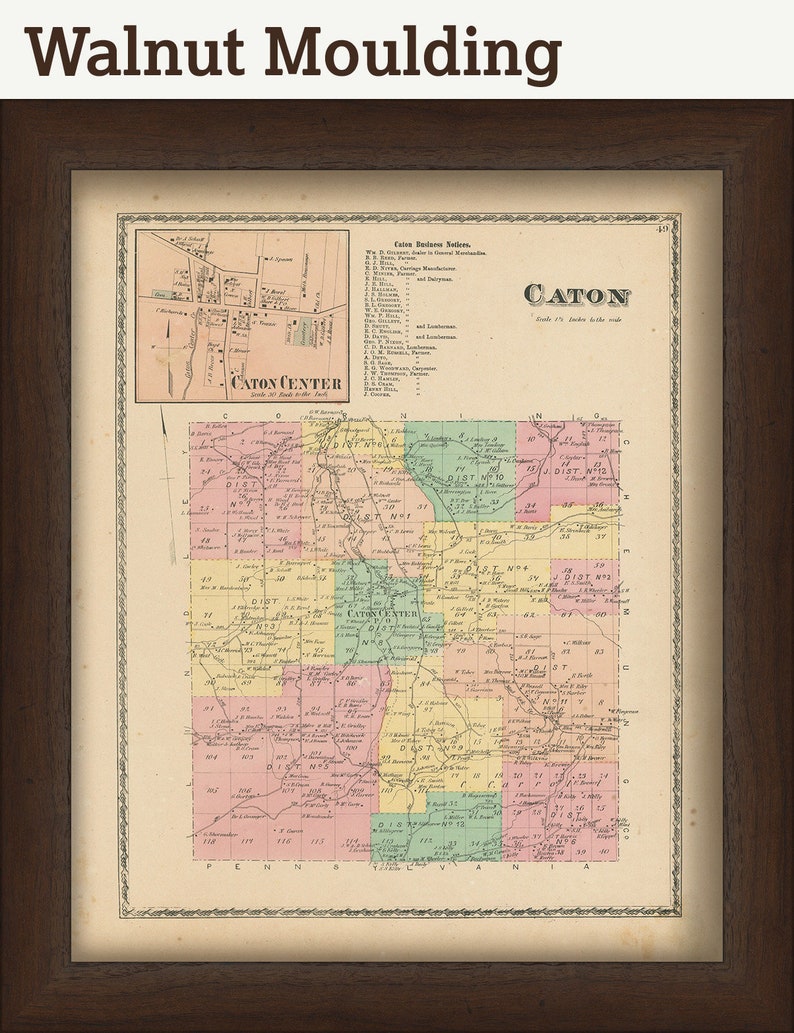 CATON, New York 1873 Map, Replica or Genuine ORIGINAL - Etsy