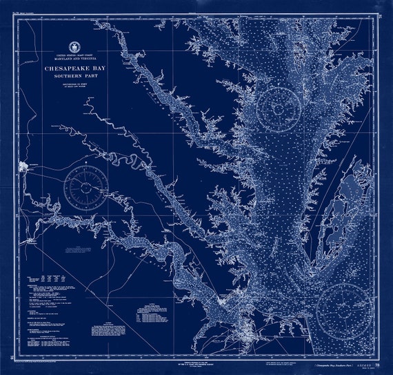 Nautical Map Of Chesapeake Bay British Admiralty Chart 2850 Chesapeake